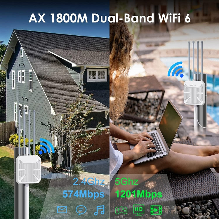 Extensor WIFI Exterior Wavlink WN573HX1 WIFI 6 AX1800 Doble Banda Largo Alcance (Enchufe UE)