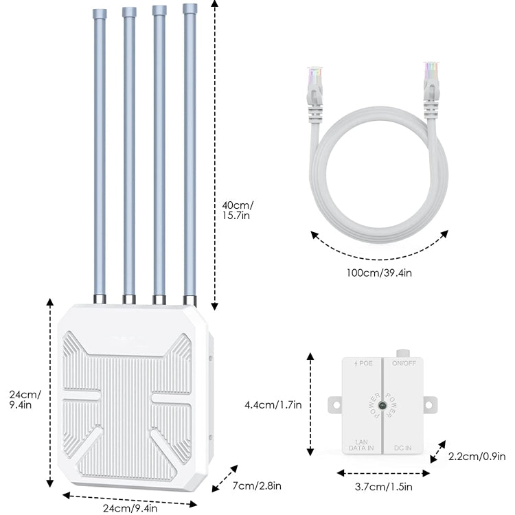 Extensor WIFI Exterior Wavlink WN573HX1 WIFI 6 AX1800 Doble Banda Largo Alcance (Enchufe UE)