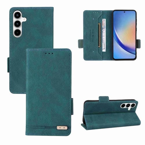 Funda para Teléfono Samsung Galaxy A35 5G Cuero con Cierre Magnético (Verde)