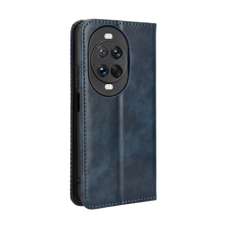 Funda de cuero con textura retro y hebilla magnética para Huawei Nova 14 5G (azul)