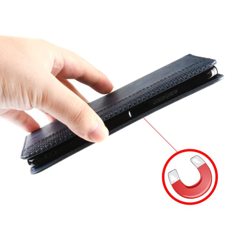 Funda de cuero con textura retro y hebilla magnética para Huawei Pura 80 Ultra 5G (azul)