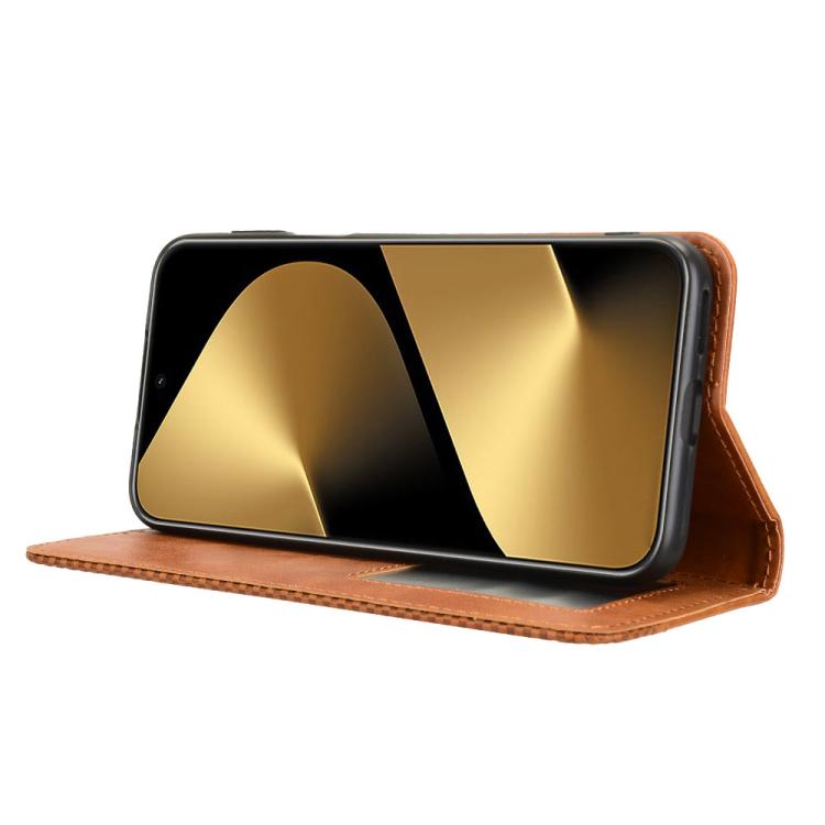 Funda de cuero con textura retro y hebilla magnética para Huawei Pura 80 Ultra 5G (marrón)