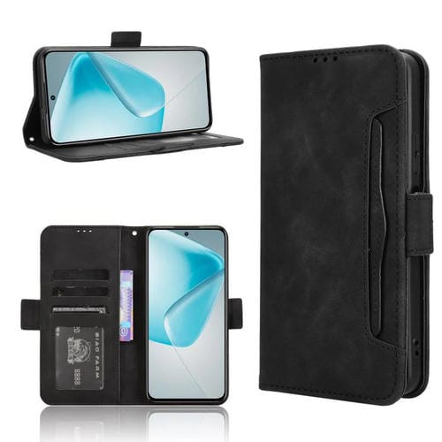 Funda de Cuero Textura Piel de Becerro con Ranuras para Tarjetas para Infinix Hot 50 Pro 4G (Negro)
