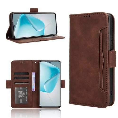 Funda de Cuero Textura Piel de Becerro con Ranuras para Tarjetas para Infinix Hot 50 Pro+ 4G (Marrón)