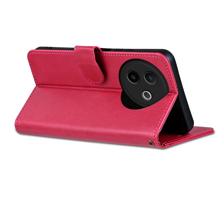 Funda de Piel de Oveja con Tapa Azns para Vivo Y300I 5G / Y39 5G Global (Roja)