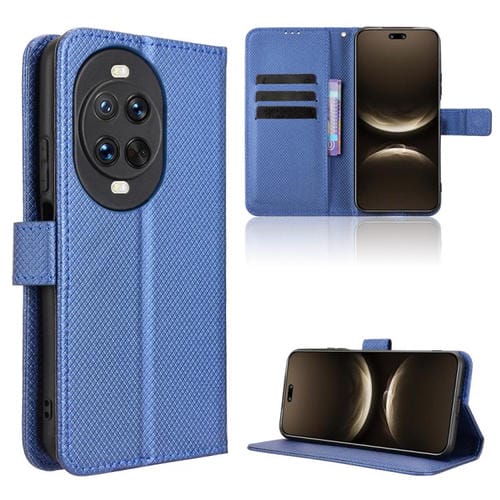 Funda de cuero con textura de diamante para Huawei Nova 14 Ultra 5G (azul)