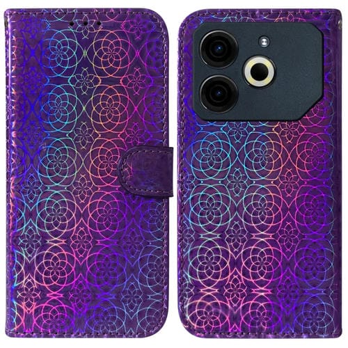 Funda de Cuero con Hebilla Magnética para Teléfono Tecno Pova 6 Neo (Morado)