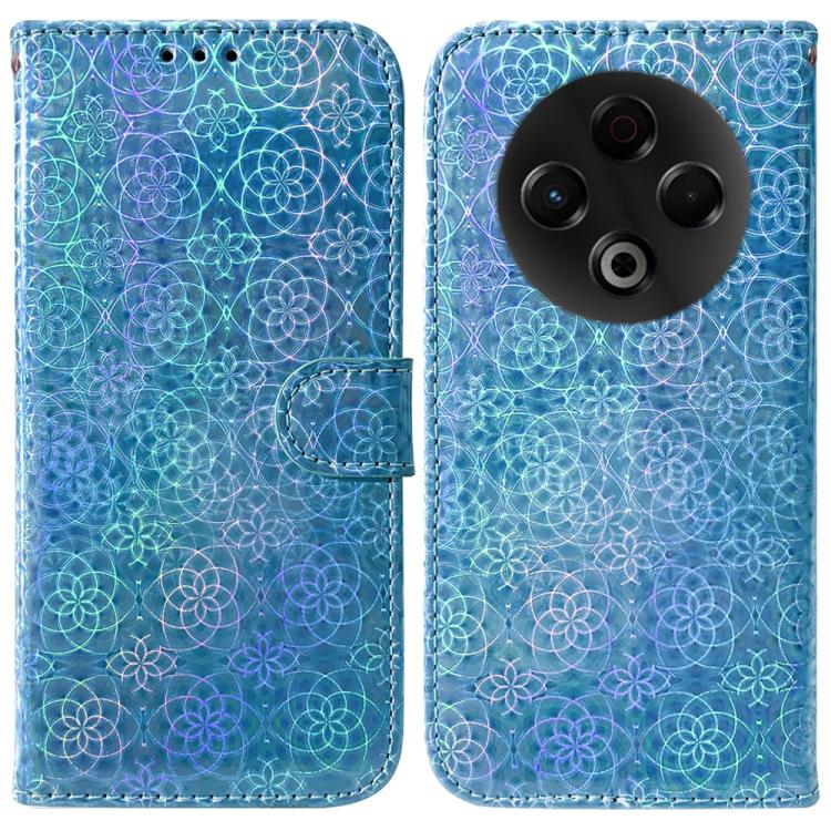 Funda de cuero con hebilla magnética colorida para Tecno Spark 30 4G (azul)