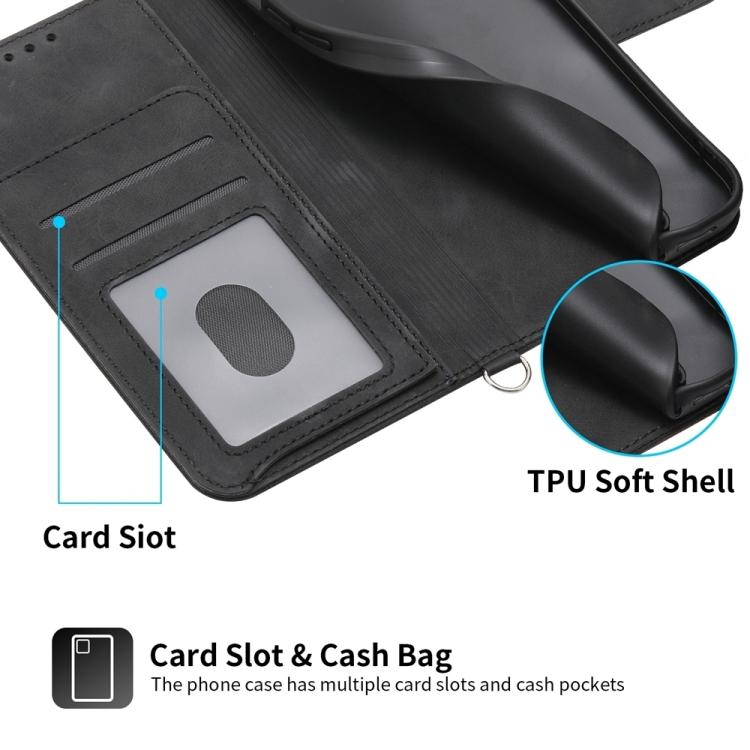 Funda de cuero con relieve de flores para Huawei Nova 14 Pro (negro)