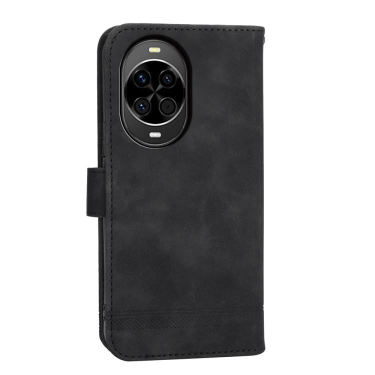 Funda híbrida de TPU y cuero sintético Dierfeng Dream Line para Huawei nova 14 (negra)