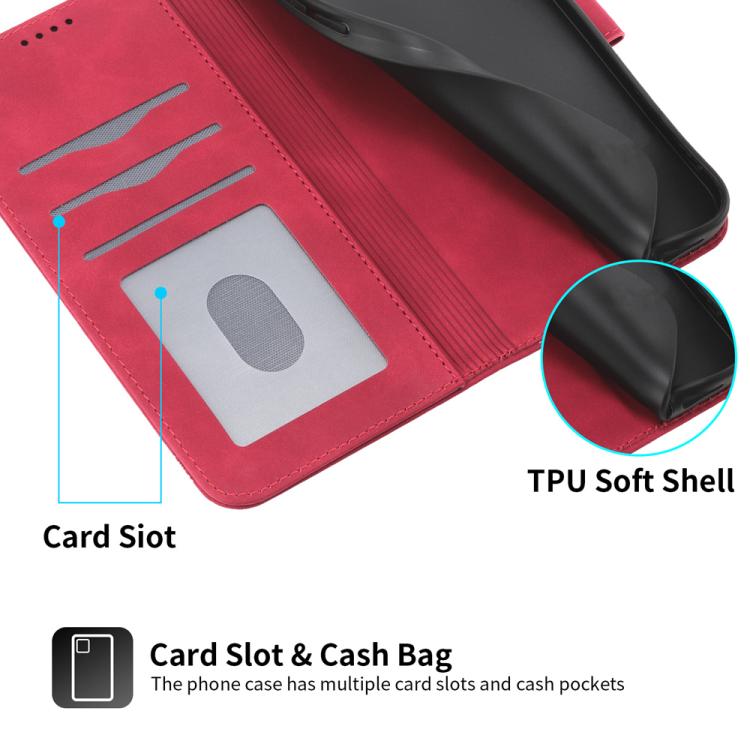 Funda híbrida de TPU y cuero sintético Dierfeng Dream Line para Huawei nova 14 (roja)