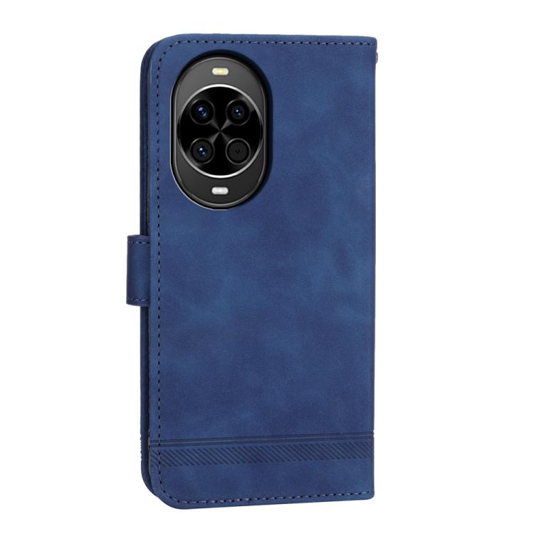 Funda híbrida de TPU y cuero sintético Dierfeng Dream Line para Huawei nova 14 (azul)