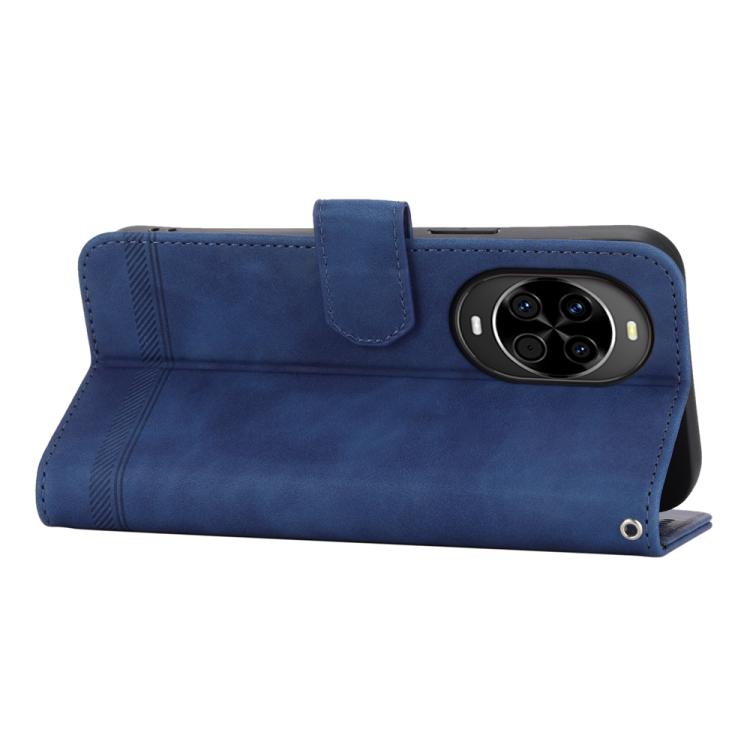 Funda híbrida de TPU y cuero sintético Dierfeng Dream Line para Huawei nova 14 (azul)