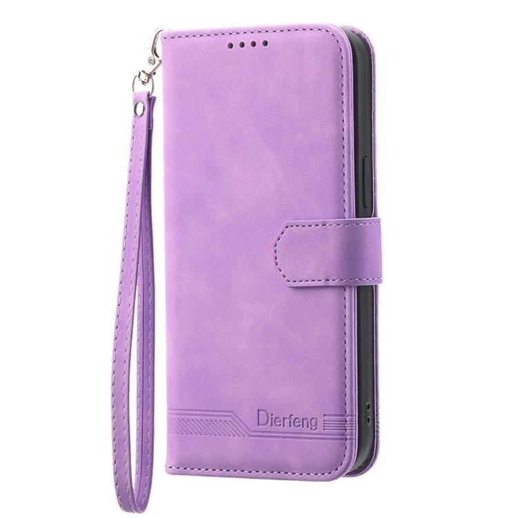 Funda híbrida de TPU y cuero sintético Dierfeng Dream Line para Huawei Nova 14 (morado)