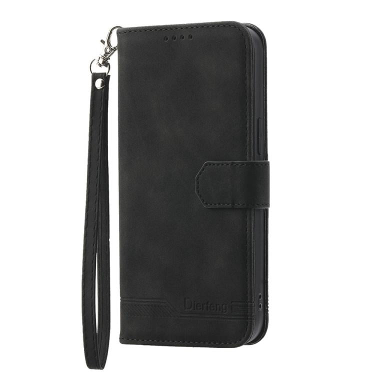 Funda híbrida de TPU y cuero sintético Dierfeng Dream Line para Huawei nova 14 Ultra (negra)