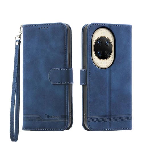 Funda híbrida de TPU y cuero sintético Dierfeng Dream Line para Huawei nova 14 Ultra (azul)