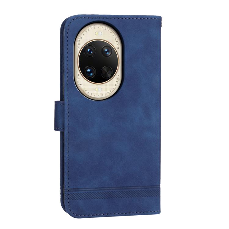 Funda híbrida de TPU y cuero sintético Dierfeng Dream Line para Huawei nova 14 Ultra (azul)