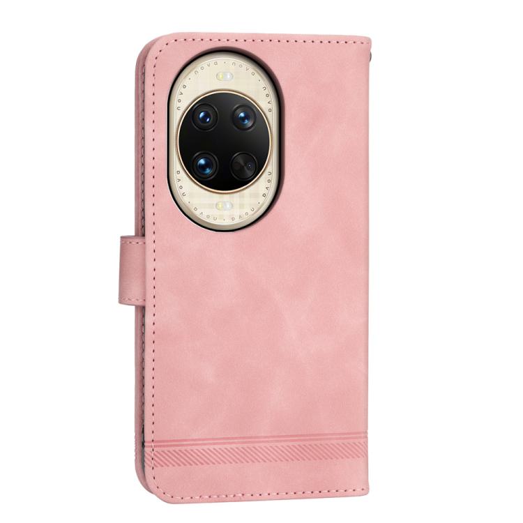 Funda híbrida de TPU y cuero sintético Dierfeng Dream Line para Huawei nova 14 Ultra (rosa)