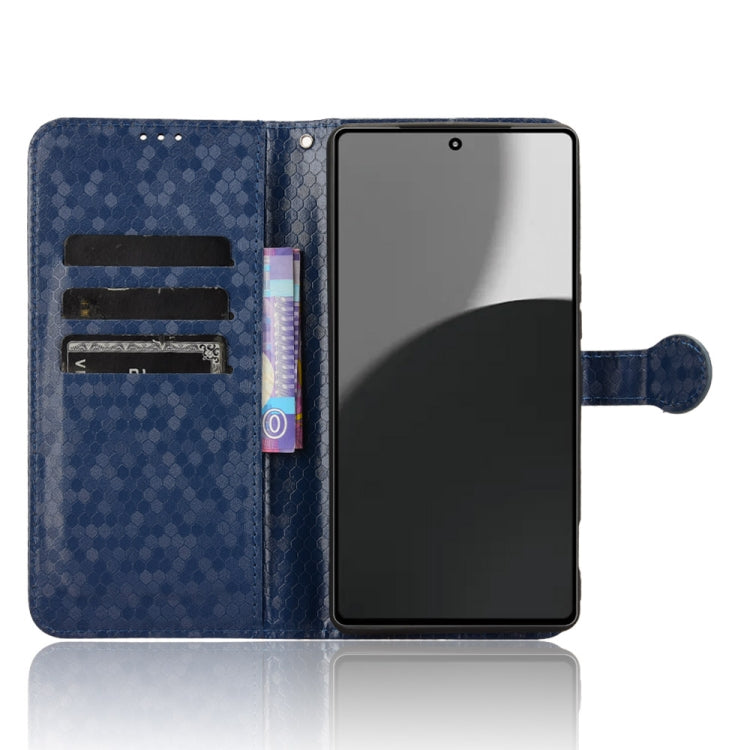 Funda de Cuero Textura de Puntos Panal para Sharp Aquos R9 Pro Sh-54E (Azul)