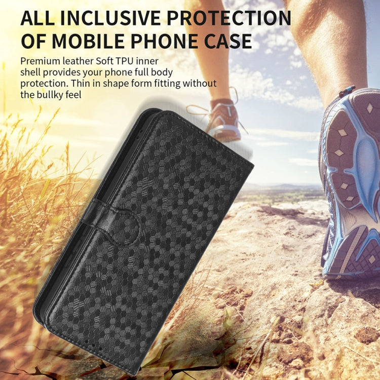 Funda de Cuero Textura de Puntos Panal para Sharp Aquos R9 Pro Sh-54E (Azul)