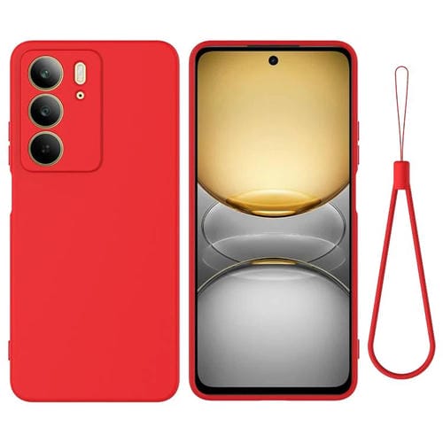 Funda de Silicona Líquida a Prueba de Golpes para Realme C75X (Color Rojo)