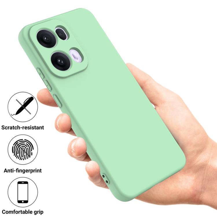 Funda de Silicona Líquida a Prueba de Golpes para Oppo Reno13 Pro 5G (Color Puro Global, Verde)