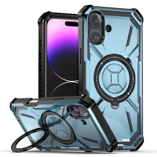 Funda para Teléfono Armor Series iPhone 16 Plus con Soporte (Azul)