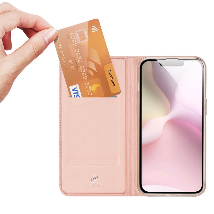 Funda de Cuero con Tapa Dux Ducis Skin Pro Series para iPhone 16E (Oro Rosa)