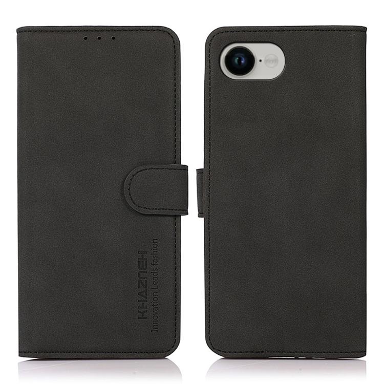 Funda de Cuero Khazneh para iPhone 16E Textura Mate (Negra)