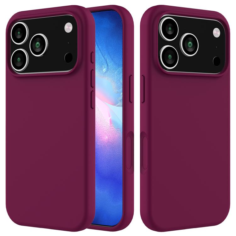 Funda de silicona de color sólido para iPhone 17 Pro Max (violeta)
