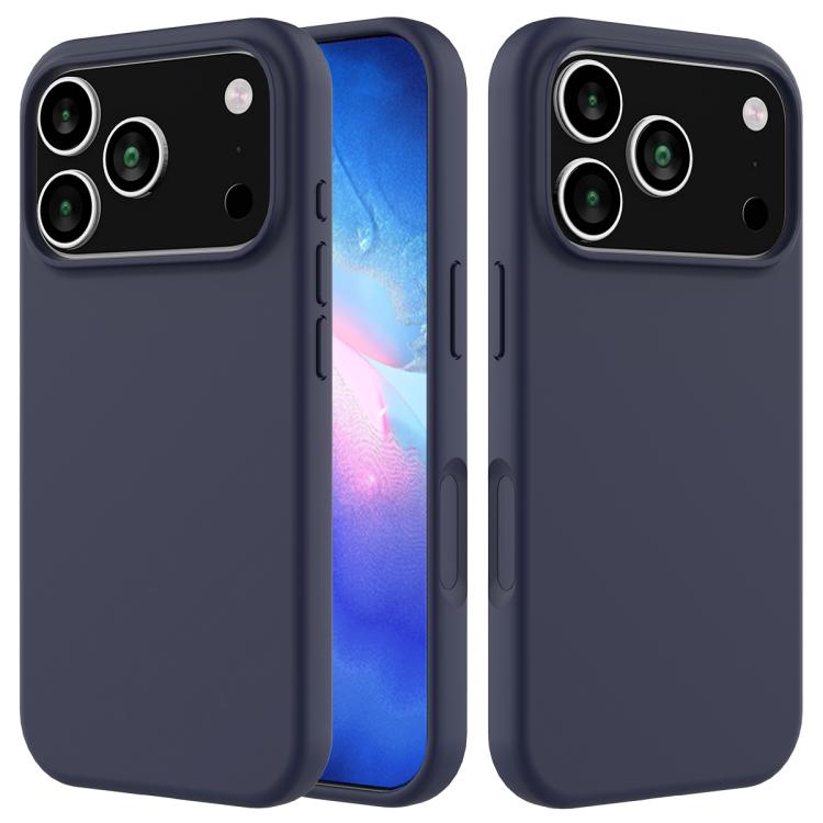 Funda de silicona de color sólido para iPhone 17 Pro (azul medianoche)