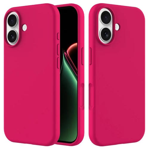 Funda de silicona de color sólido para iPhone 17 (rosa rojo)