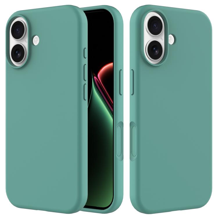 Funda de silicona de color sólido para iPhone 17 (verde aguja de pino)