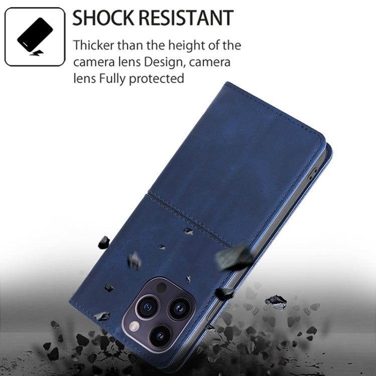 Funda de Cuero Magnética Textura de Vaca para TCL 50 Xl (Azul)