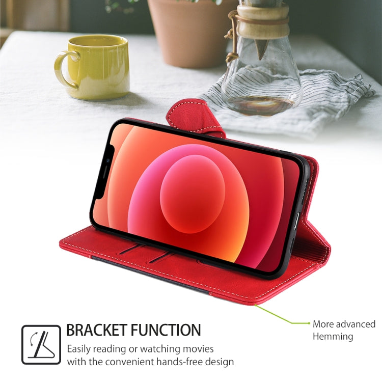 Funda de Cuero con Hebilla Magnética para TCL 50 5G (Rojo)