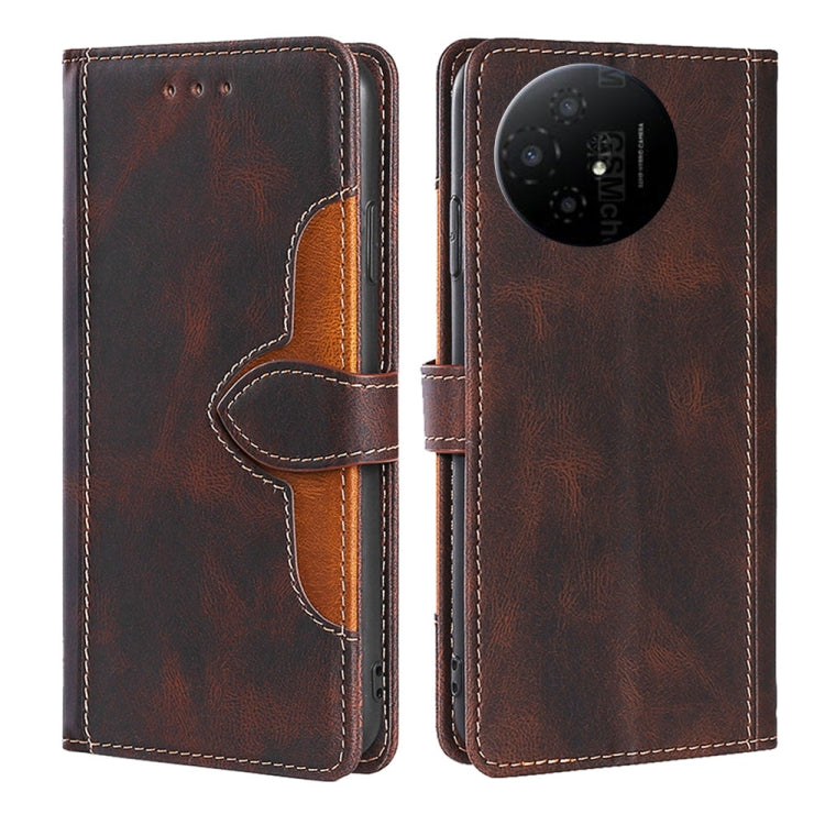 Funda de Cuero con Hebilla Magnética para TCL 50 XL (Marrón)