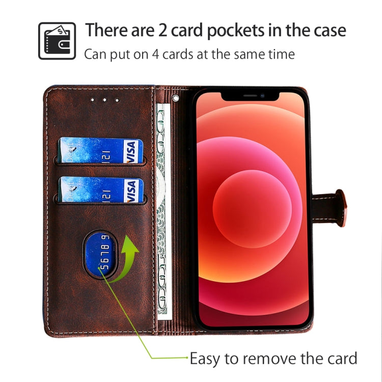 Funda de Cuero con Hebilla Magnética para TCL 50 XL (Marrón)
