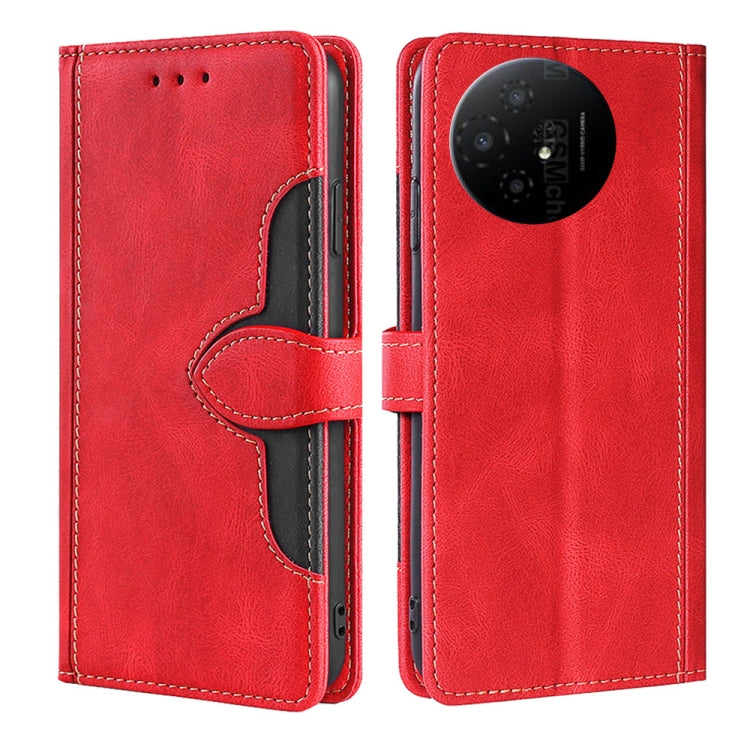 Funda de Cuero con Hebilla Magnética para TCL 50 XL (Rojo)