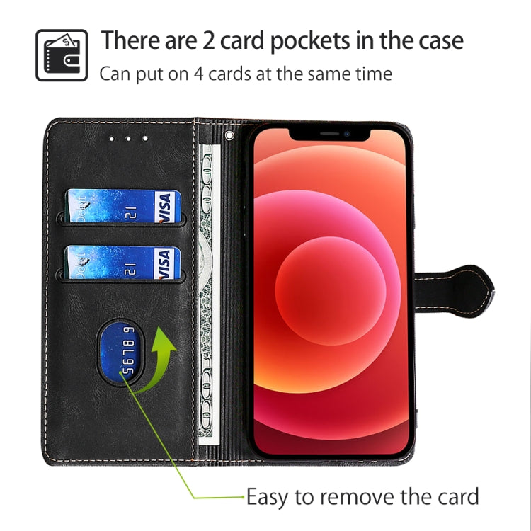 Funda de Cuero con Hebilla Magnética para TCL 502 (Negra)