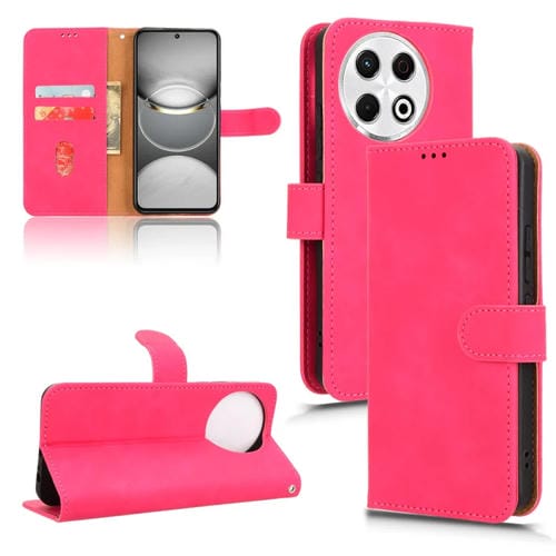 Funda de Cuero para Tecno Spark 30 Pro 4G con Tapa Magnética y Tacto Suave (Rosa y Rojo)