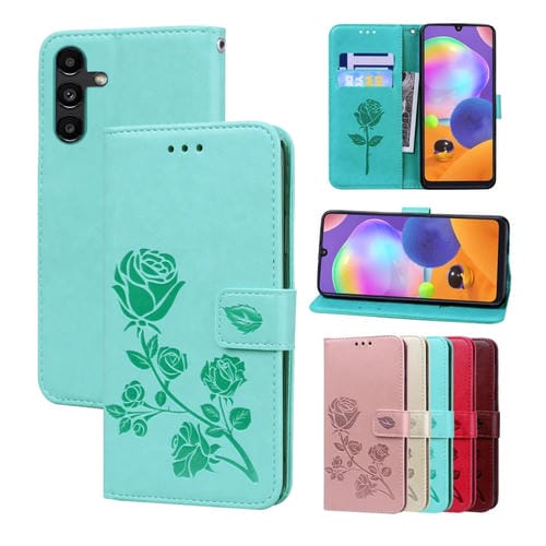 Funda para Teléfono Samsung Galaxy A05S Cuero PU con Tapa En Relieve (Verde)