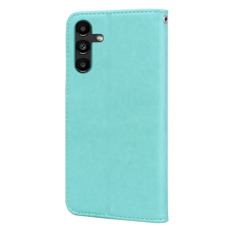 Funda para Teléfono Samsung Galaxy M34 5G Cuero PU con Tapa En Relieve (Verde)