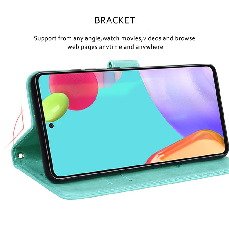 Funda para Teléfono Samsung Galaxy M34 5G Cuero PU con Tapa En Relieve (Verde)