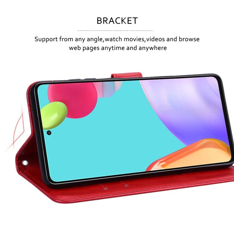Funda para Teléfono Samsung Galaxy M34 5G Cuero Pu con Tapa en Relieve (Rojo)