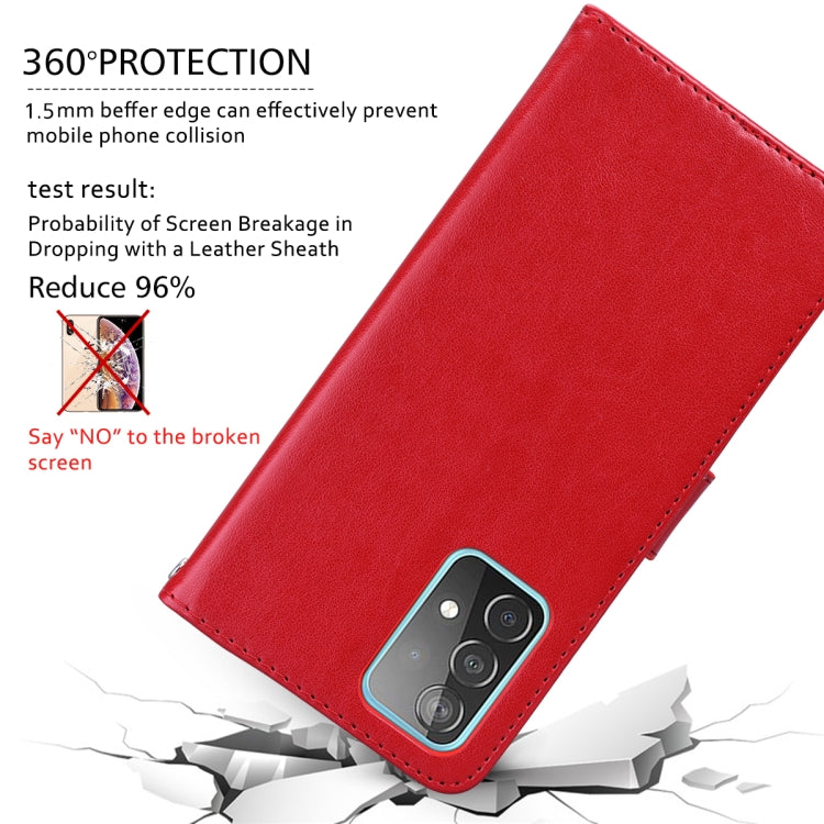 Funda para Teléfono Samsung Galaxy M34 5G Cuero Pu con Tapa en Relieve (Rojo)