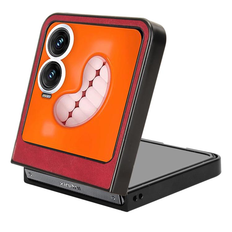 Funda Trasera Tecno Phantom V Flip2 Estampado Vaca (Roja)