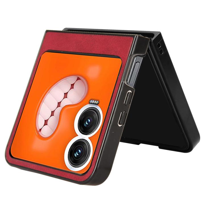 Funda Trasera Tecno Phantom V Flip2 Estampado Vaca (Roja)
