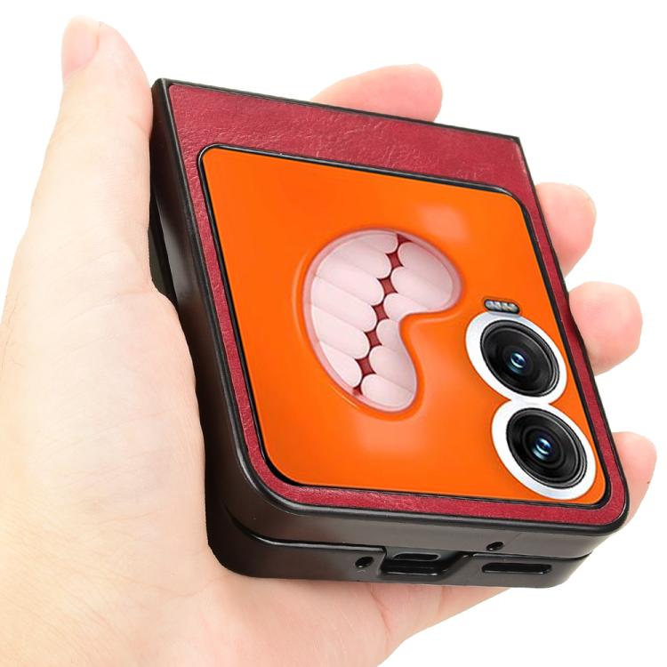 Funda Trasera Tecno Phantom V Flip2 Estampado Vaca (Roja)