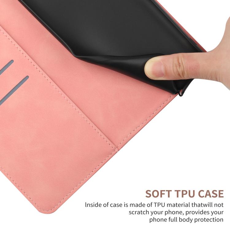 Funda de Cuero con Relieve y Costuras para OnePlus 13R (Rosa)
