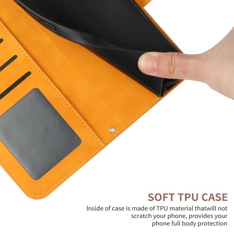 Funda de Piel con Relieve de Girasol para OnePlus 13R (Amarillo)
